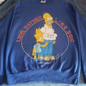 The Simpsons Like Father Like Son 1990 Vintage Sweatshirt X Large
